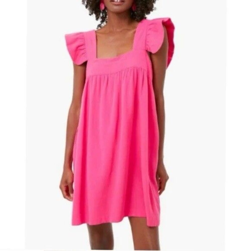 Pomander Place Fuchsia Ruffle Mini Dress